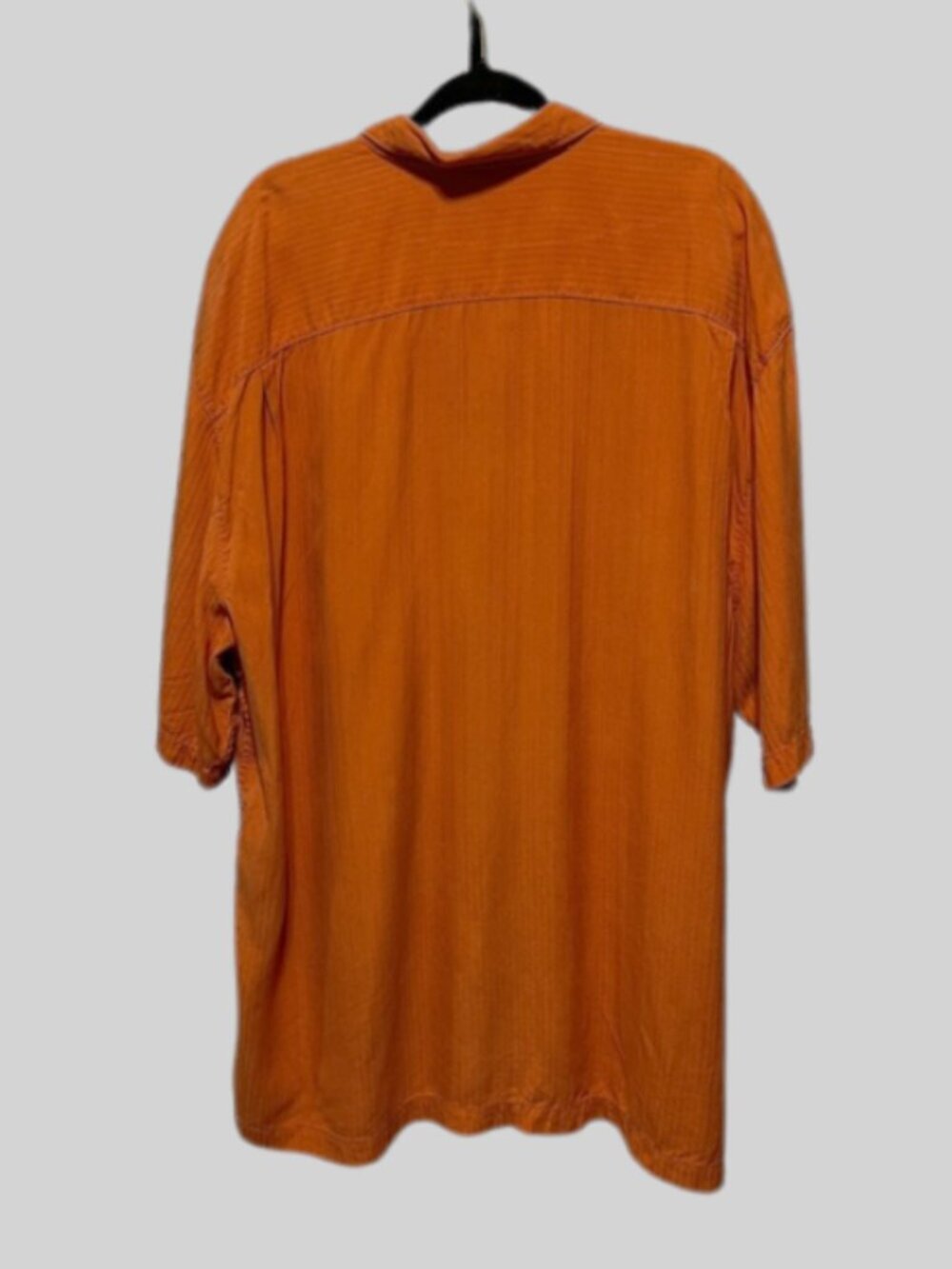 Tommy Bahama 100% Silk Camp Shirt Men 2XT Salmon Orange Short Sleeve Resort Wear - Picture 3 of 13